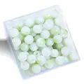DIY beads set featuring translucent milky white and gradient light green round beads - 8mm (50pcs/Pack) / Light Green
