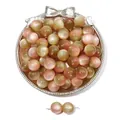 Pink and olive green cat eye resin beads for handmade bracelet and jewelry DIY - Pink and Green / Approx 8mm (20 Pcs/Pack)