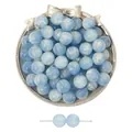 Perles en résine bleu clair à texture marbrée pour création de bijoux DIY - Bleu