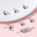 Antique silver alloy leaf textured bead for DIY jewelry making 7x6mm size - Leaf / 30Pcs Pack