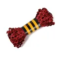 Dunkelrote gewellte Polyester-Borte für DIY-Nähen und die Dekoration von Vorhängen - Breite 8mm, 15 Yards/Packung / Metallic Leuchtend Rot