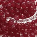 Deep red glass jelly round beads for DIY jewelry and handmade bracelets 10mm - 6mm (50 Pieces/Pack) / Red