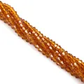 Faceted amber crystal bicone beads for DIY jewelry making featuring polished glass finish - 4mm (Approx. 80-85 pcs/strand) / Coffee