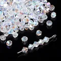 Sparkling transparent AB heart-shaped glass crystal beads for DIY jewelry making - Pointed Bead Style