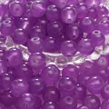 Vibrant purple translucent glass round beads for DIY jewelry and necklaces - 6mm (50 Pieces/Pack) / Purple