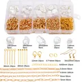 Kit gioielli fai-da-te con perle ABS bianche e accessori dorati in scatola da 10 scomparti - Perla Irregolare + Catena + Set di Accessori