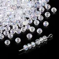 Iridescent AB coating heart-shaped crystal glass beads for DIY jewelry making - Abacus Style 1