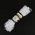 Weiße Polyester Zackenlitze Wellenband für DIY-Näharbeiten und Vorhangdekorationen - Breite 8mm, 15 Yards/Packung / Weiß