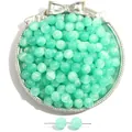 Perles œil de chat en résine vert menthe pour la création de bijoux DIY perles en vrac - Vert Herbe
