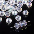 Faceted transparent AB crystal beads for DIY jewelry making with rainbow reflections - Abacus Style 3