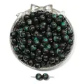 Perles en résine effet marbre vert foncé et noir pour la création de bijoux - Vert Foncé