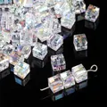 Rainbow AB coated crystal cube glass spacer beads for DIY jewelry making and crafts - Cube Style 2