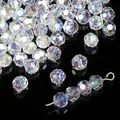 AB coated crystal heart faceted beads for handmade DIY jewelry and bracelets - Faceted Ball Style 3