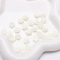 DIY pearl white shell-textured rose flower pendants for jewelry making on ceramic tray - Small Double-Sided Rose