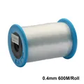 Spool of 0.4mm transparent nylon thread for DIY jewelry, 600 meters on blue reel - 0.4mm / 520m