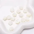 DIY shell rose flower charms for jewelry making with pearlescent finish and relief detail - Large Double-Sided Rose