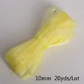 Κίτρινη κορδέλα οργάντζα 10mm για DIY, 20 γιάρδες διαφανής κορδέλα από γάζα χιονιού - Κίτρινο