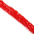 Vibrant red 4-6mm bicone faceted glass beads for DIY jewelry making and crafts - 4mm (Approx. 80-85 pcs/strand) / Red