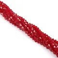 Deep red faceted bicone crystal glass beads for DIY jewelry making and craft projects - 4mm (Approx. 80-85 pcs/strand) / Garnet Red