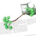 Ramo di bacche verdi artificiali con texture opaca per decorazioni floreali e fai-da-te - Ramo di Bacche Smerigliato a Doppia Estremità