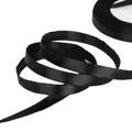 Cinta de raso negro de 6mm con acabado brillante para manualidades y envolver regalos - Mediano / Negro