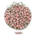 Perles en résine marbrée rose et verte pour bijoux DIY avec finition sable étoilé - N°2 Rose Vert