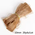 Καφέ χρυσή κορδέλα οργάντζα 10mm 20 γιάρδες για DIY κοσμήματα και αξεσουάρ μαλλιών - Ανοιχτό Καφέ