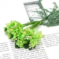 Ramo di bacche verdi artificiali con petali in chiffon per decorazioni fai-da-te - Palla di Fiori in Tessuto Misto Giallo Verde