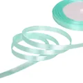 Rollo de cinta de raso verde menta de alta calidad para lazos de pelo y manualidades DIY - Mediano / Azul claro
