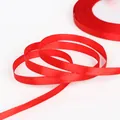 Cinta de raso rojo vibrante para lazos de bricolaje y accesorios de joyería artesanal - Rojo