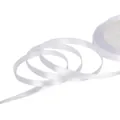 Rollo de cinta de raso blanco brillante para lazos de pelo y accesorios de bricolaje - Blanco