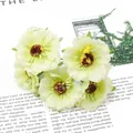 Teste di margherite artificiali verde chiaro con stami scuri per progetti fai-da-te - Testa di Fiore in Tessuto di Margherita Giallo Verde