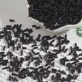 Glossy black 2x7mm bugle glass beads for DIY jewelry and embroidery embellishment - Approx. 2mm Diameter x 7mm Length (450g/Pack) / Black