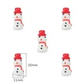Cuentas de vidrio de muñeco de nieve pintadas a mano para pulseras DIY, 25mm con gorro rojo - Muñeco de Nieve con Sombrero Rojo / Diámetro del agujero aprox. 2mm, 1 Pieza/Paquete