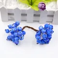 Bacche artificiali blu ghiacciate per artigianato fai-da-te e decorazioni festive - Diametro bacca 12mm, Gambo 13cm, 40 teste/20 steli / Blu Zaffiro