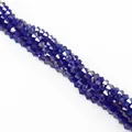 Polished dark blue faceted bicone crystal glass beads for DIY jewelry making - 4mm (Approx. 80-85 pcs/strand) / Deep Blue AB