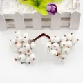 Bacche artificiali bianche ghiacciate con steli rustici per decorazioni natalizie - Diametro bacca 12mm, Gambo 13cm, 40 teste/20 steli / Bianco