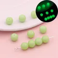 Luminous light green acrylic round beads for DIY jewelry making with glowing effect - Small Size Style (BBD204) / Fruit Green