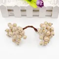 Bacche dorate glitterate su steli per composizioni floreali e decorazioni fai da te - Diametro bacca 12mm, Gambo 13cm, 40 teste/20 steli / Oro