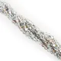 Silver grey AB coated bicone crystal glass beads for DIY jewelry making and crafting - 4mm (Approx. 80-85 pcs/strand) / Rose Red + Green