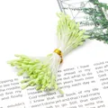 Stami di fiori artificiali verde chiaro con chiusura dorata per decorazioni fai da te - Stame a Cuore Opaco Verde Chiaro