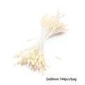 Beigefarbene künstliche Blütenstempel 2x60mm für Bastelarbeiten 144 Stück pro Beutel - Matte Runde Blütenstempel 2mm Länge 60mm