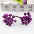 Bacche finte viola opaco per accessori per capelli fai-da-te e ghirlande decorative - Diametro bacca 12mm, Gambo 13cm, 40 teste/20 steli / Viola scuro