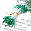 Pistilli di fiori artificiali verde brillante a forma di goccia per fai-da-te - Stame di Perle di Gesso Verde