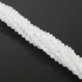 Faceted white crystal glass beads strand for DIY jewelry making and handicraft crafts - 4mm (Approx. 80-85 pcs/strand) / Porcelain White