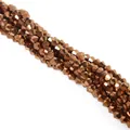 3mm to 6mm faceted diamond crystal glass beads in metallic bronze for DIY jewelry making - 4mm (Approx. 80-85 pcs/strand) / Bronze Plated