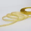 Metallic gold glitter ribbon roll with textured surface for DIY gift wrapping and crafts - Gold Narrow Style