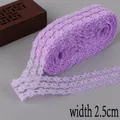 Purple 2.5cm width floral hollow lace ribbon for DIY sewing and handmade crafts - Purple