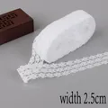 White floral lace ribbon 2.5cm wide for DIY sewing and handcrafted decoration - White