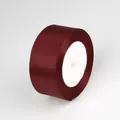 Rollo de cinta de raso rojo vino brillante para la creación de lazos y regalos - Burdeos